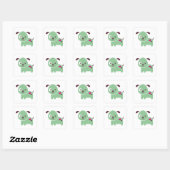 Sticker Carré Chiot de Kawaii (Feuille)