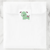 Sticker Carré Chiot de Kawaii (Sac)