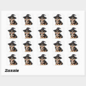 Sticker Carré Chiot d'Halloween (Feuille)