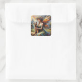 Sticker Carré Chiot Fairy Et Berger Allemand (Sac)