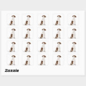 Sticker Carré Chiot Jack Russell Terrier (3 mois) (Feuille)