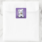 Sticker Carré Chiot KiniArt Westie (Sac)