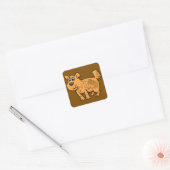 Sticker Carré Chiot orange débraillé (Enveloppe)