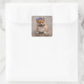 Sticker Carré Chiot royal et loyal Corgi (Sac)