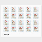 Sticker Carré Chiots de Noël (Feuille)