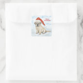 Sticker Carré Chiots de Noël (Sac)