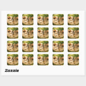 Sticker Carré Chiots et chatons, (Feuille)