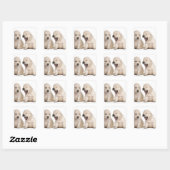 Sticker Carré Chiots Golden Retriever (4 semaines) (Feuille)