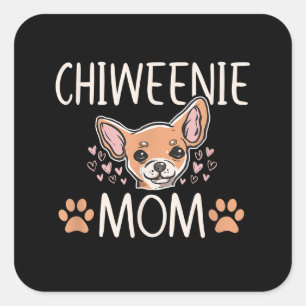 Sticker Carré chiweie mama chihuahua cute dog owner lolowner