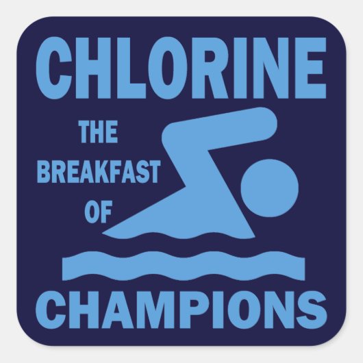 Sticker Carré Chlorine Le petit déjeuner des champions (Devant)