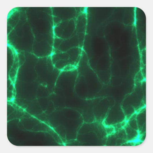 Sticker Carré Choc électrique en vert foncé (Devant)