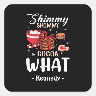 Sticker Carré Chocolat chaud amusant et biscuit hiver