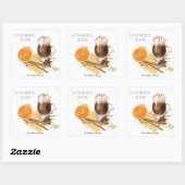 Sticker Carré Chocolat Chaud Cinnamon Orange Saison Salutations (Feuille)