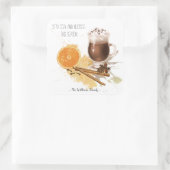Sticker Carré Chocolat Chaud Cinnamon Orange Saison Salutations (Sac)