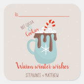 Sticker Carré Chocolat chaud et Marshmallows (Devant)