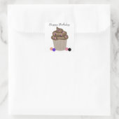 Sticker Carré Chocolat Cupcake d'anniversaire (Sac)