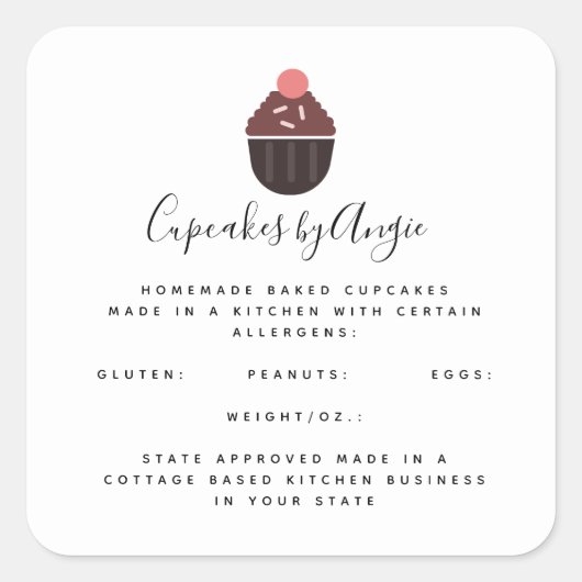 Sticker Carré Chocolat Cupcakes Carré alimentaire (Devant)