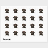 Sticker Carré Chocolat Labrador (Feuille)