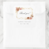 Sticker Carré chocolat rose rose pâle mariage merci (Sac)