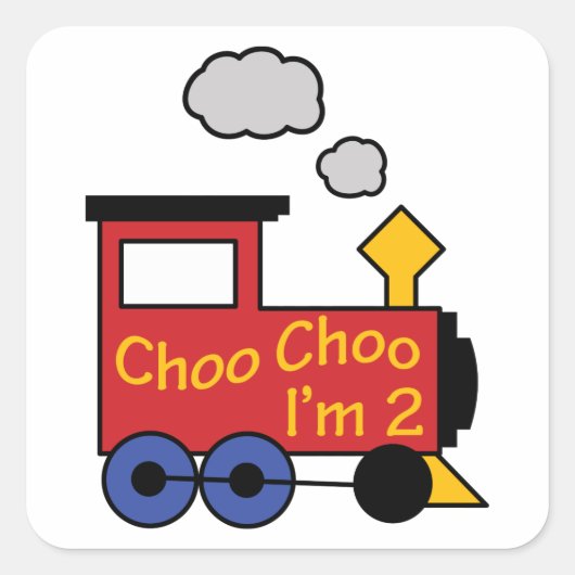 Sticker Carré Choo Choo Je suis deux (Devant)