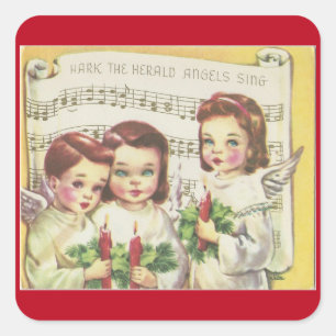 Sticker Carré Chorale de Noël Vintage