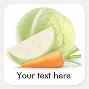 Sticker Carré Chou et carotte