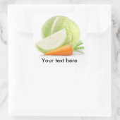 Sticker Carré Chou et carotte (Sac)