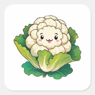 Sticker Carré Chou-fleur Kawaii