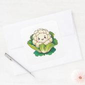 Sticker Carré Chou-fleur Kawaii (Enveloppe)