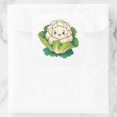 Sticker Carré Chou-fleur Kawaii (Sac)