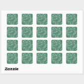 Sticker Carré Chou vert funky (Feuille)