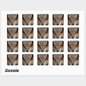 Sticker Carré Chouette (Feuille)