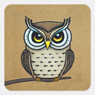 Sticker Carré Chouette