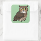 Sticker Carré Chouette à grande corne (Sac)