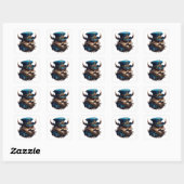 Sticker Carré Chouette à vapeur (Feuille)