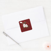 Sticker Carré Chouette de Noël Be Accueil mignonne (Enveloppe)