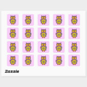 Sticker Carré Chouette psychédélique violette (Feuille)