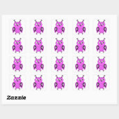 Sticker Carré Chouette rose (Feuille)