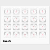 Sticker Carré Chouette rose baby shower autocollant, plaque (Feuille)