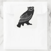 Sticker Carré Chouette Silhouette (Sac)