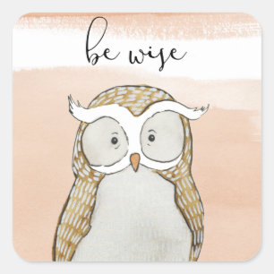 Sticker Carré Chouette   Soyez sages
