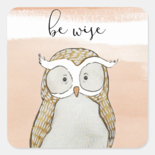 Sticker Carré Chouette Soyez sages