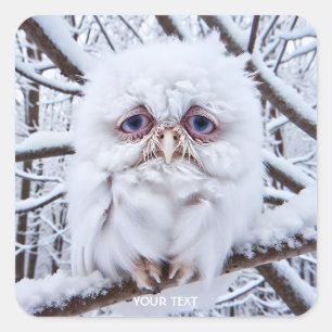 Sticker Carré Chouette triste Imaginaire hiver