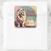 Sticker Carré Chow Chow Chien coloré (Sac)