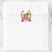 Sticker Carré Chow Chow Chig Holly Banner Noël (Sac)