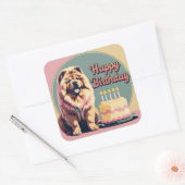 Sticker Carré Chow Chow Coloré (Enveloppe)