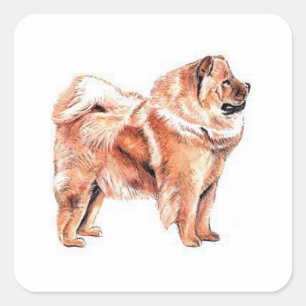 Sticker Carré Chow Red