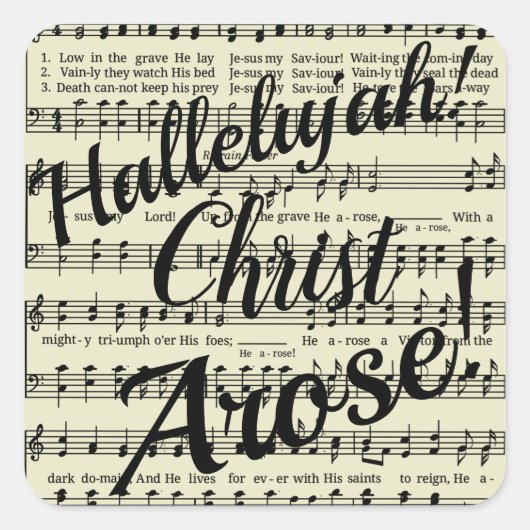 Sticker Carré Christ Arose (Devant)