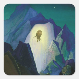 Sticker Carré «Christ dans le désert» de Nicholas Roerich