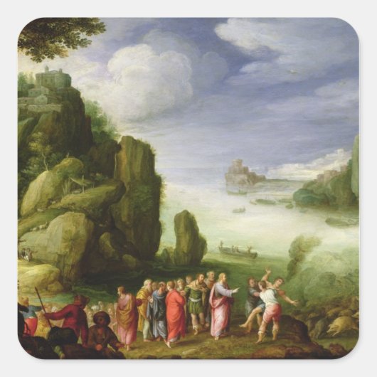 Sticker Carré Christ Guérir les possesseurs de Gerasa, 1608 (Devant)